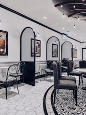 A modern dining area at Icon Restaurant showcasing elegant decor.