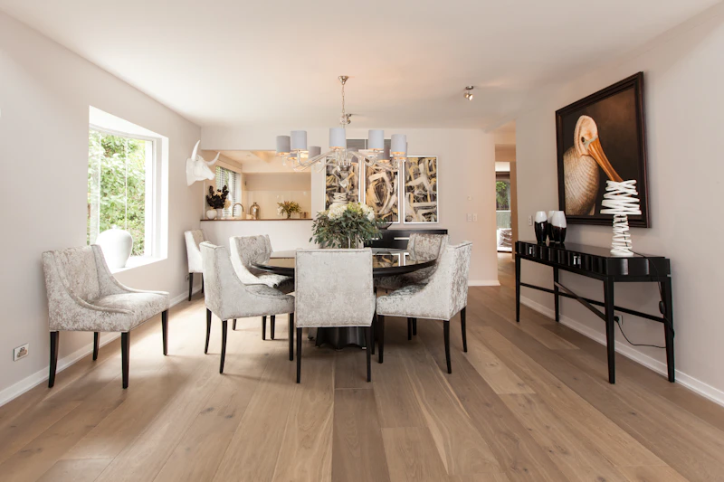 Refinished wide-plank hardwood floor