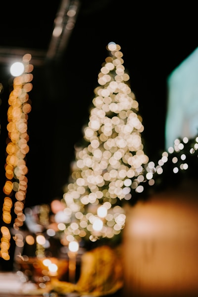 white and yellow string lights