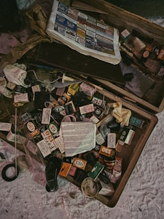 Vintage cinema tickets and handwritten notes spread out on a rustic surface