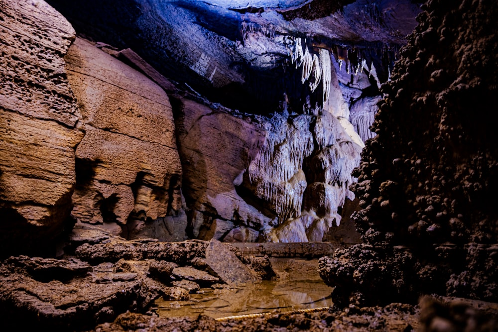 brown and blue rock formation