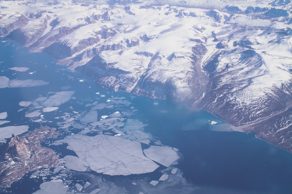 aerial view of snow covered mountains during daytime