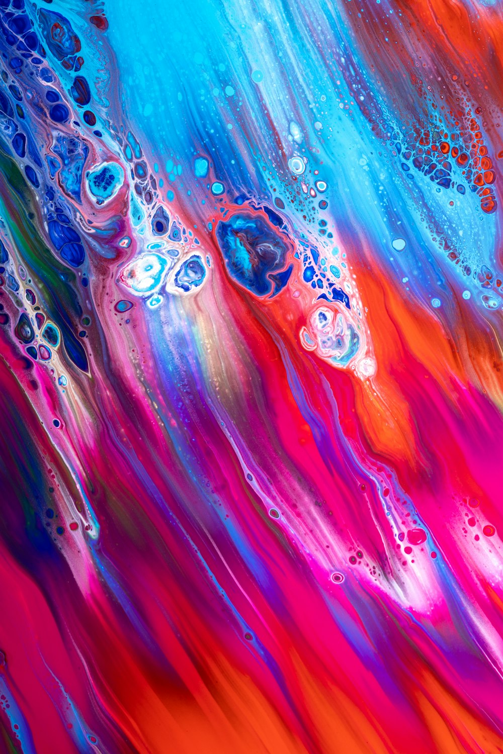 pink and blue abstract painting