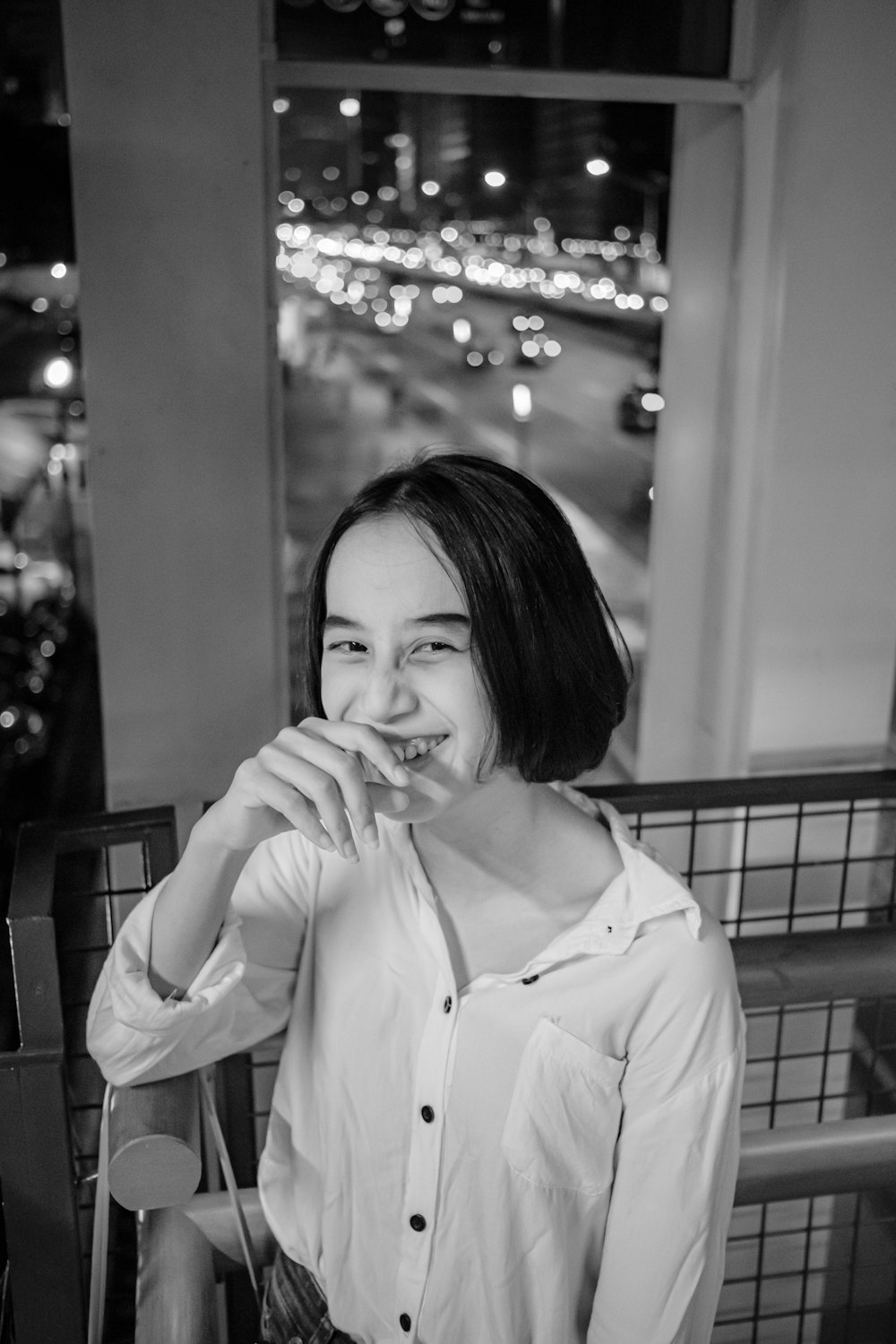 woman in white button up shirt