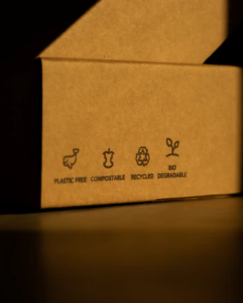 brown cardboard box on white table