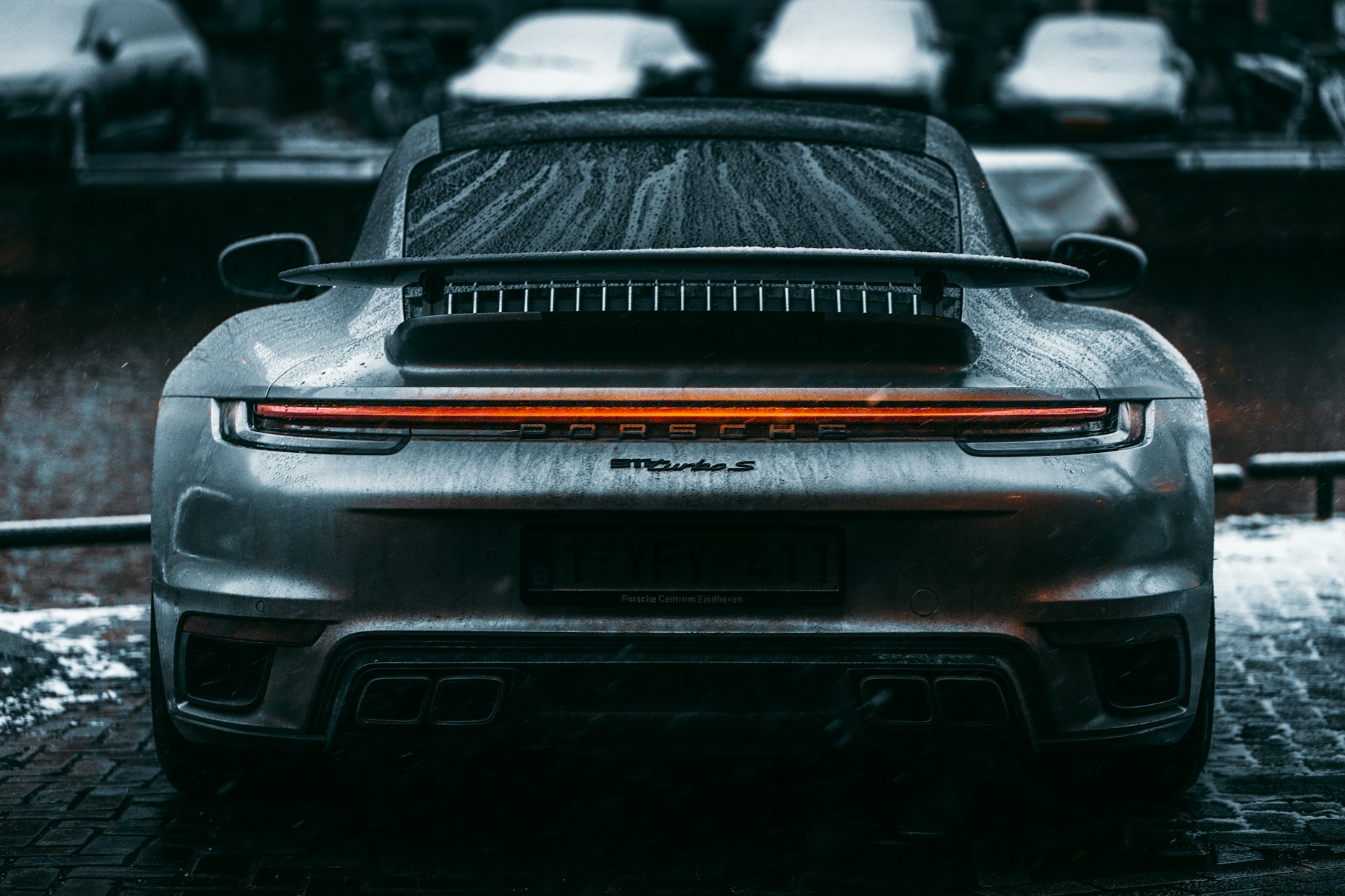 black car in grayscale photography
