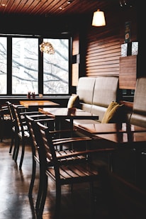brown wooden table and chairs