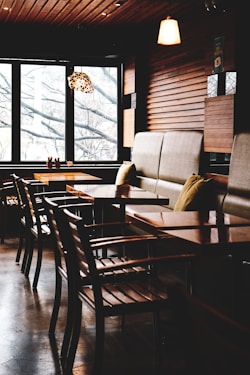 brown wooden table and chairs