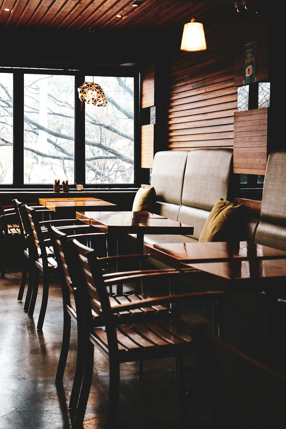 brown wooden table and chairs