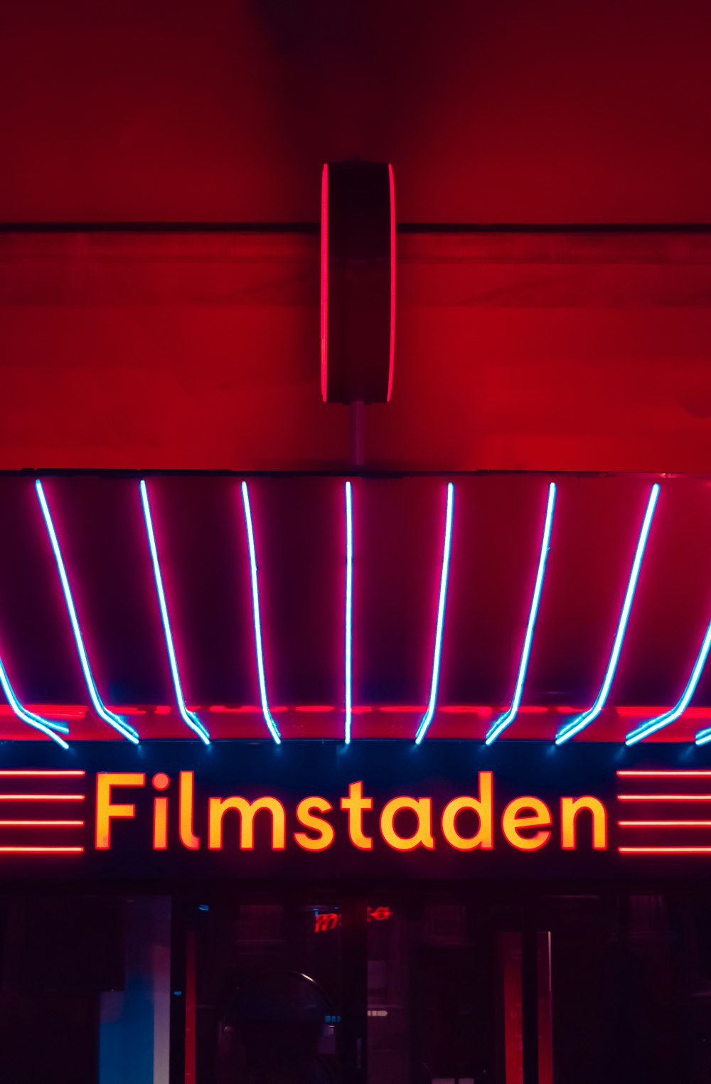 red and yellow open neon signage