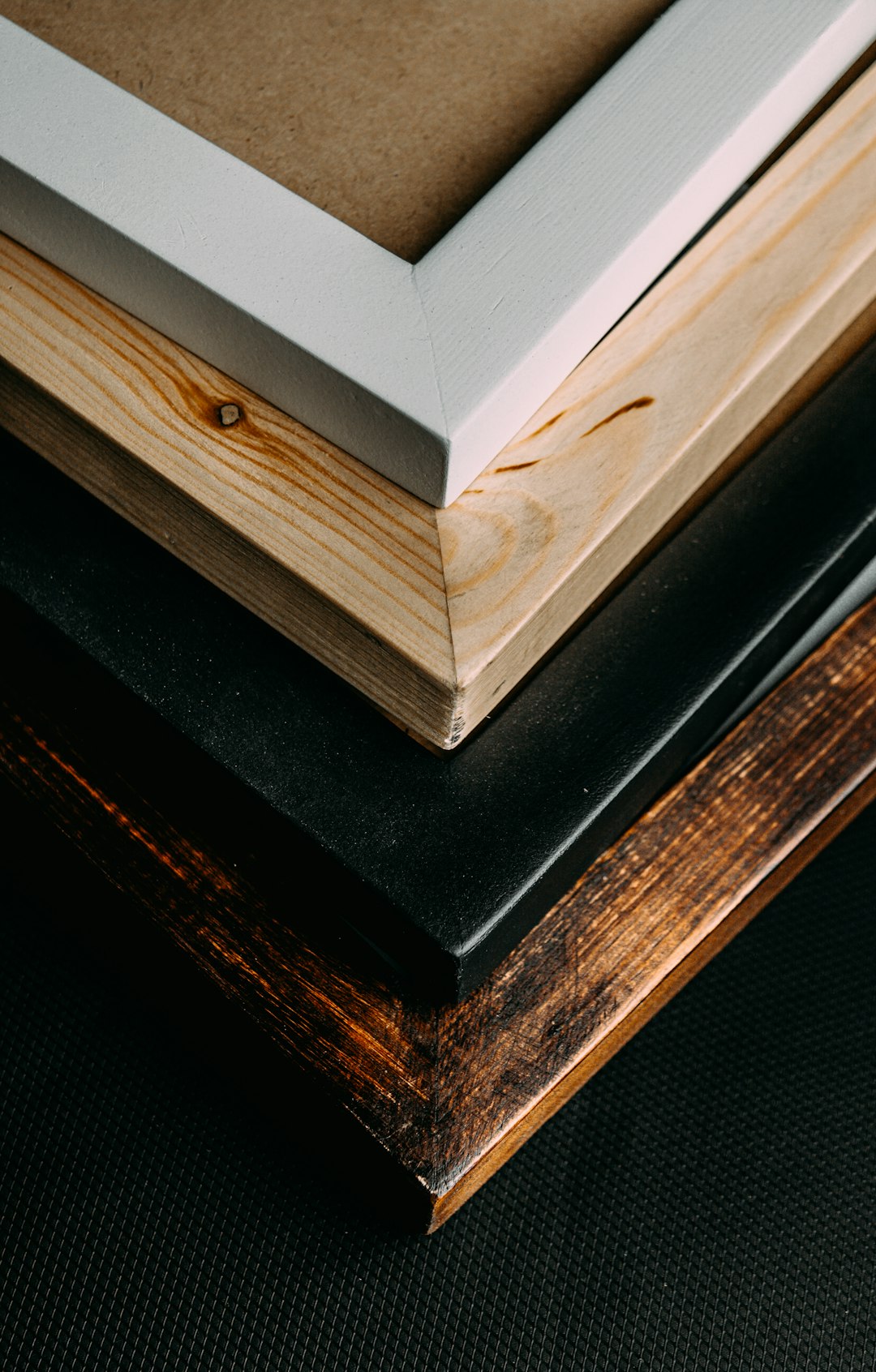 brown wooden box on black table