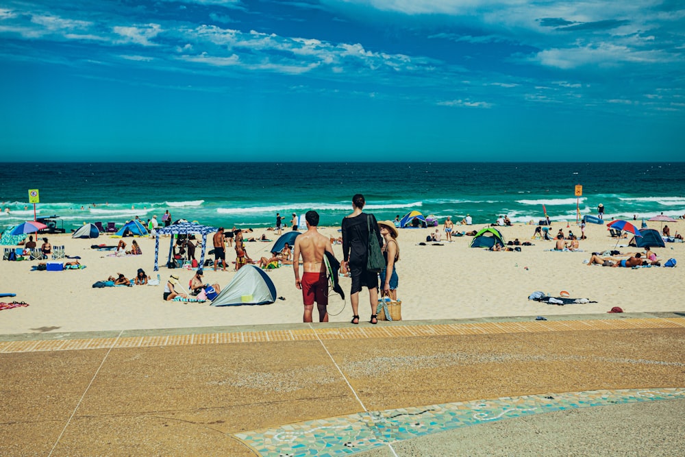 people on beach during daytime