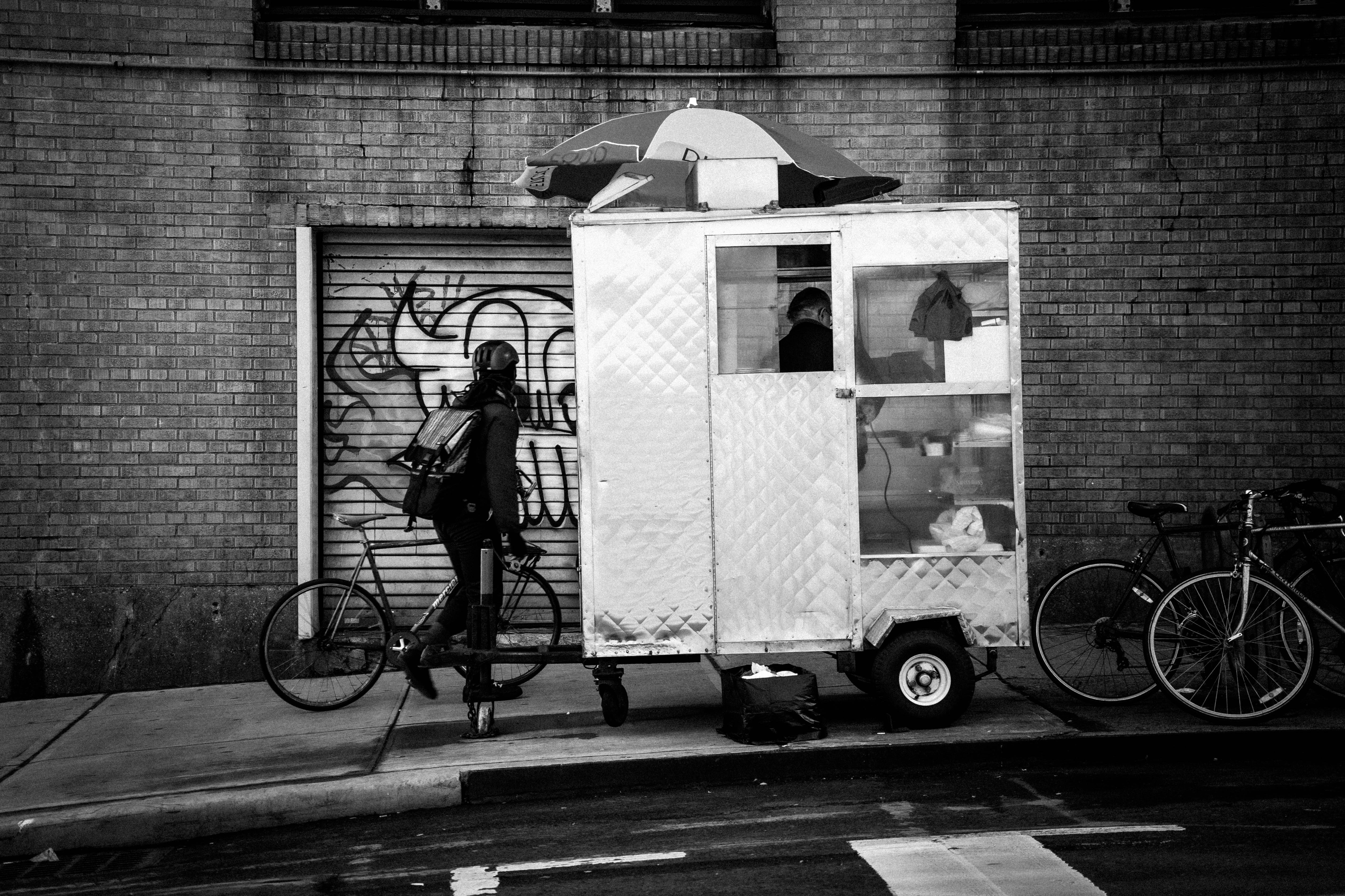 A hot dog stand in DUMBO New York