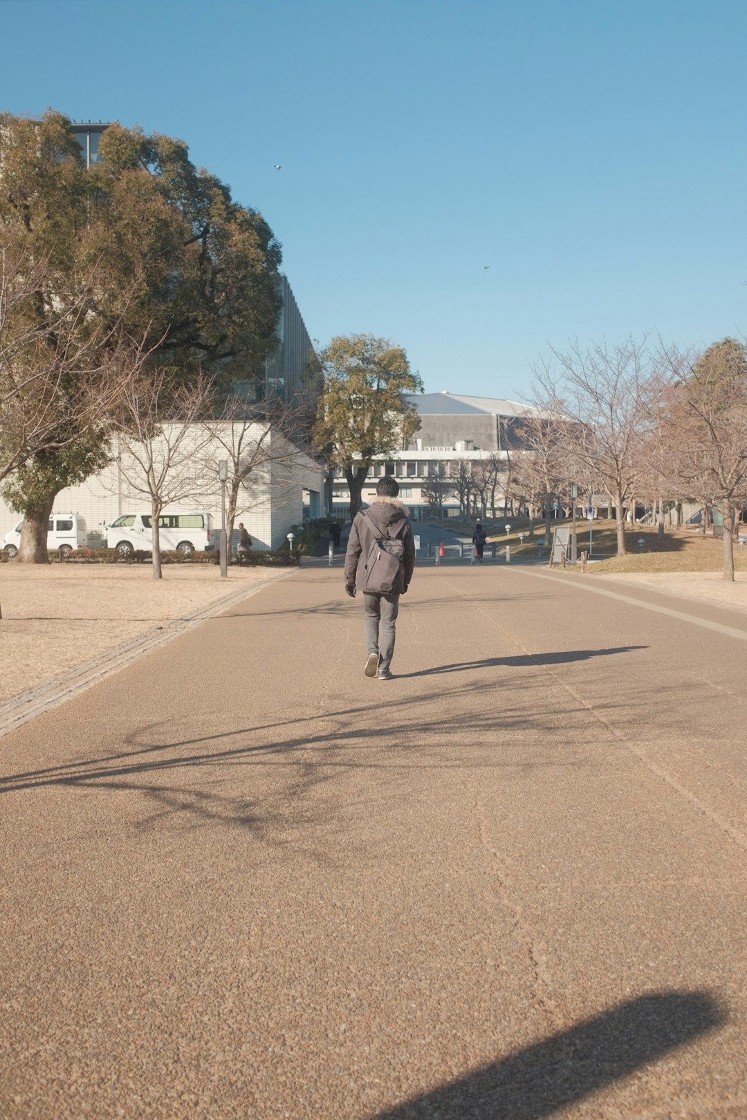 woman in brown coat walking on sidewalk during daytime