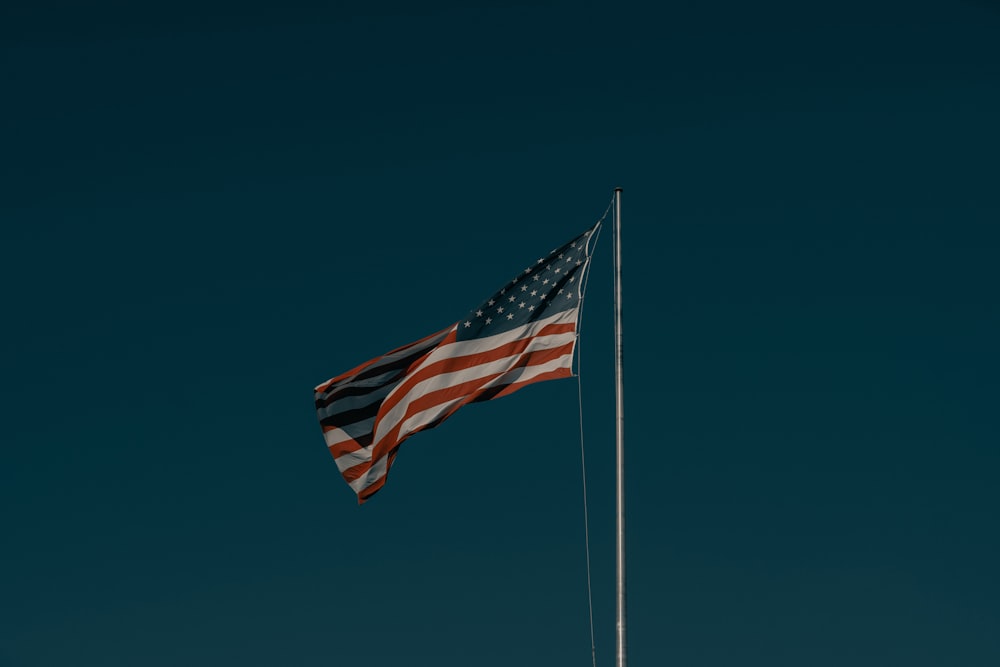 US eine Flagge auf der Stange