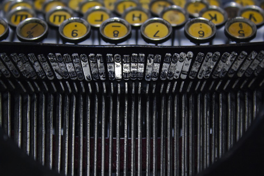 black and white typewriter keys