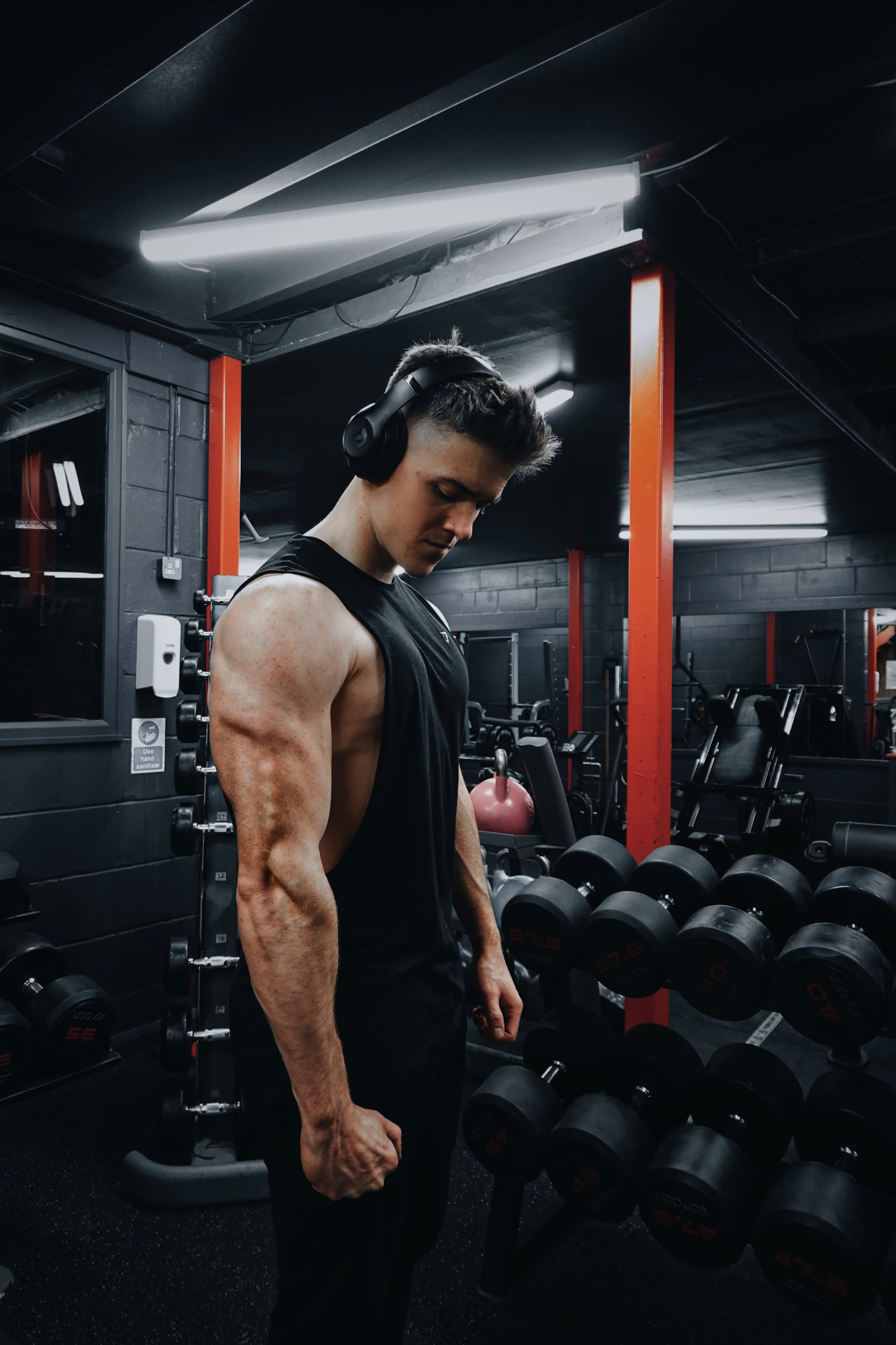 Man training with focus and discipline