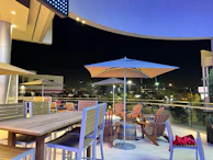 Stylish outdoor patio furniture perfect for relaxing evenings.