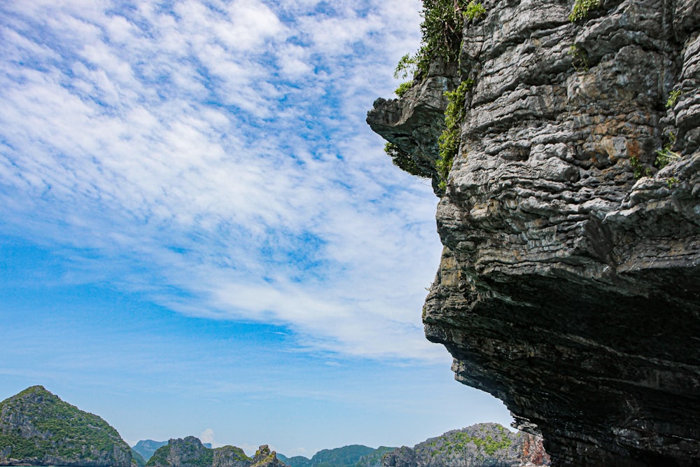 brown rock formation under blue sky and white clouds during daytime