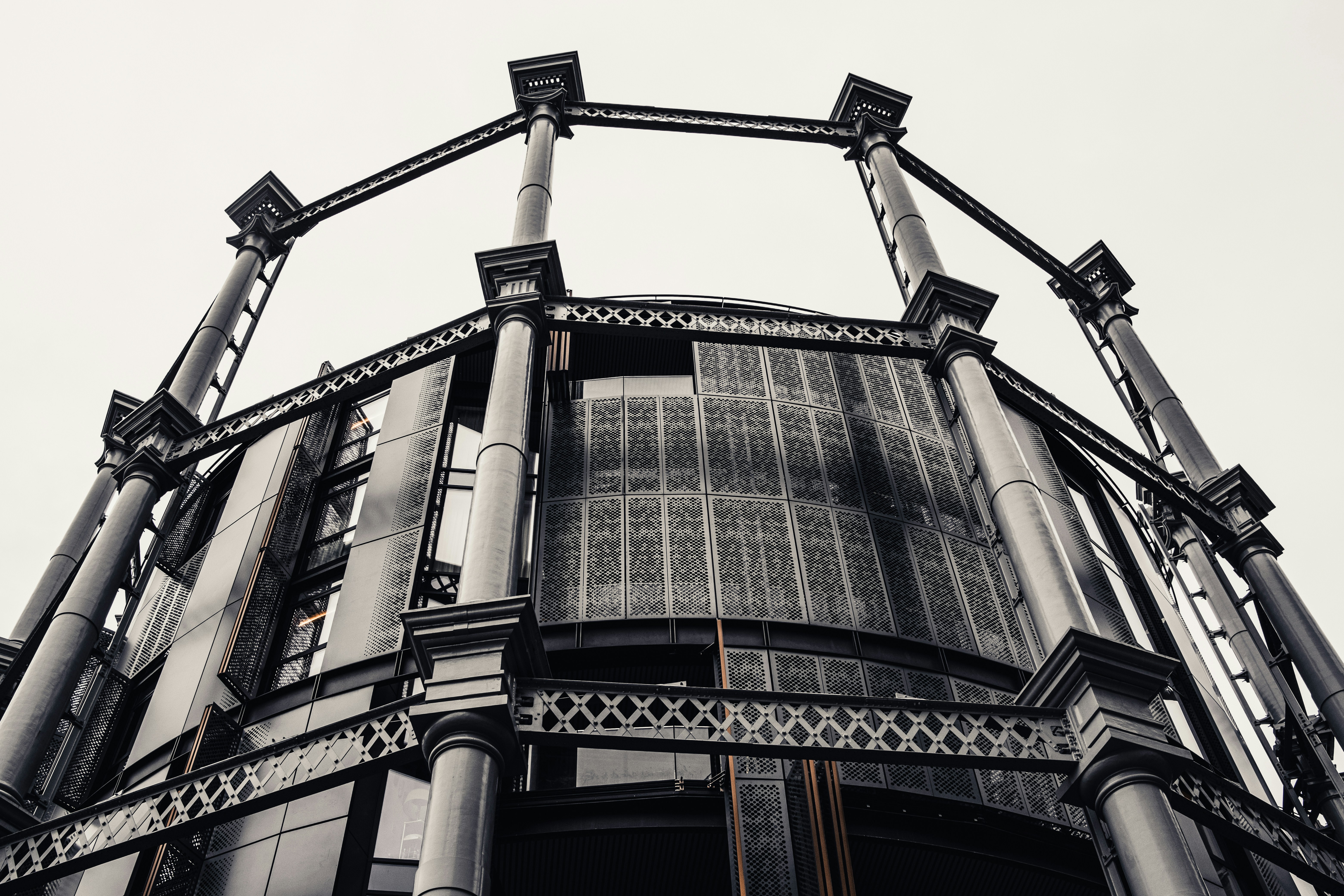 low angle photography of gray concrete building