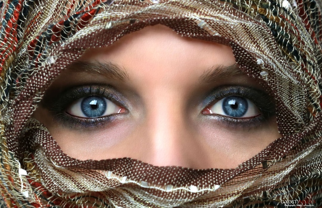 woman with brown and black hijab, Jordan