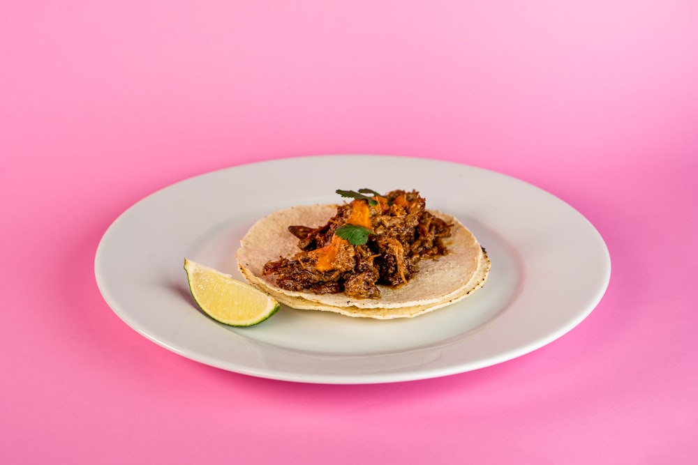 white ceramic plate with food