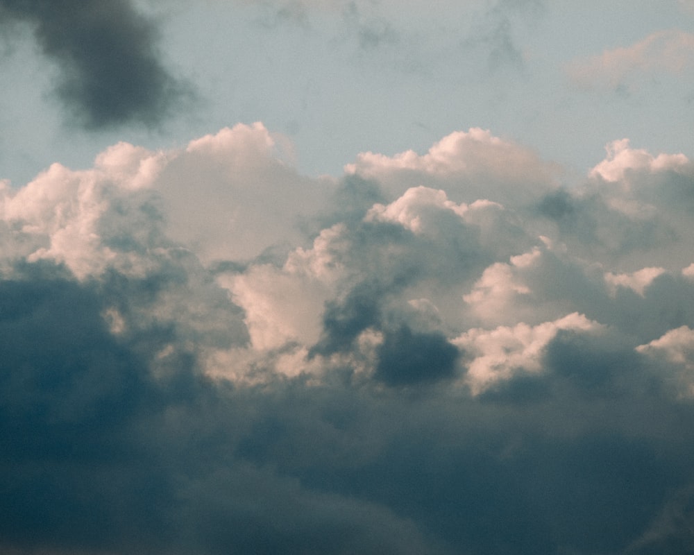 white clouds and blue sky