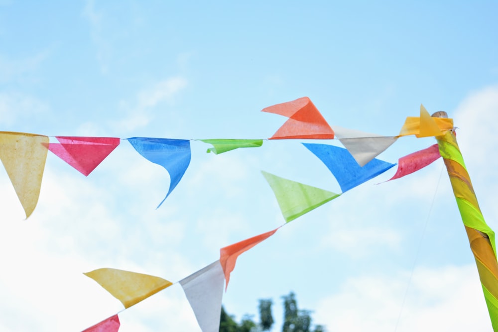 red yellow green and blue flags