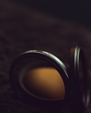 black round frame on brown surface