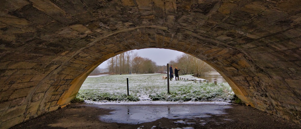 brown concrete arch bridge over river during daytime