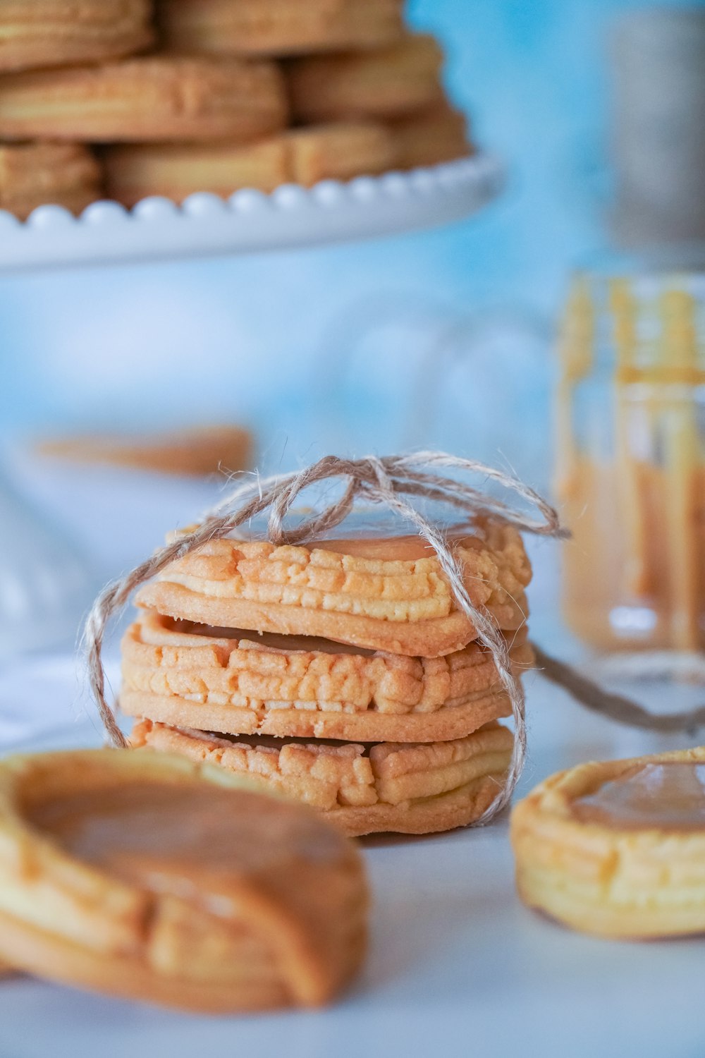 brown cookies on white table