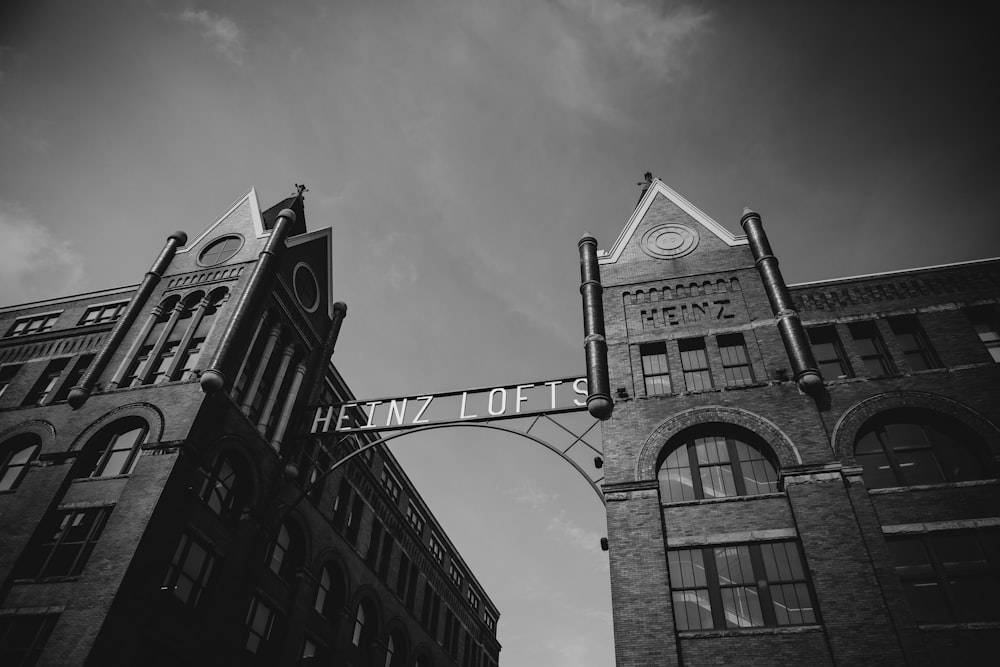 grayscale photo of concrete building