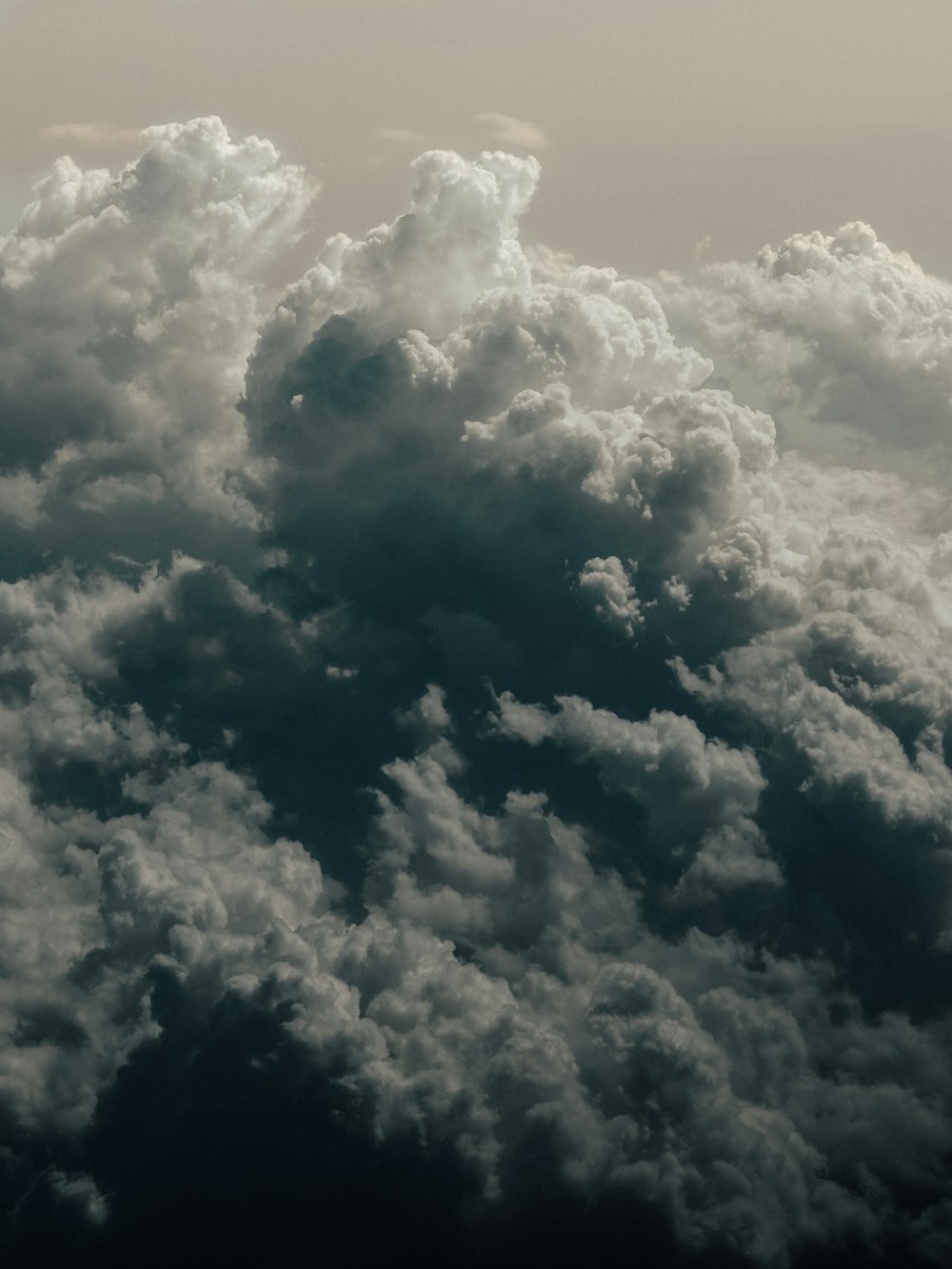 white clouds and blue sky