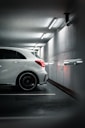 white car in a tunnel