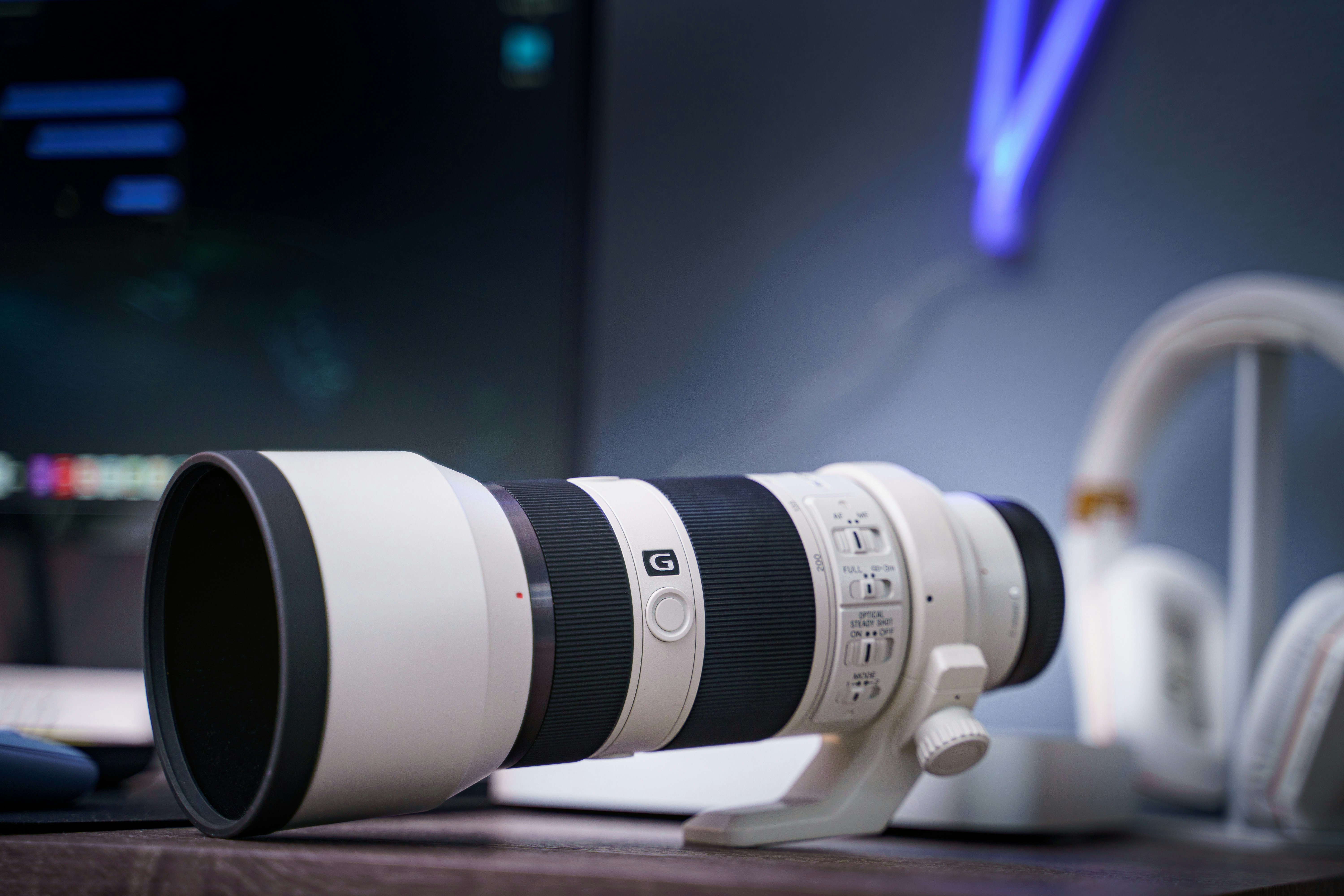 black and white camera lens