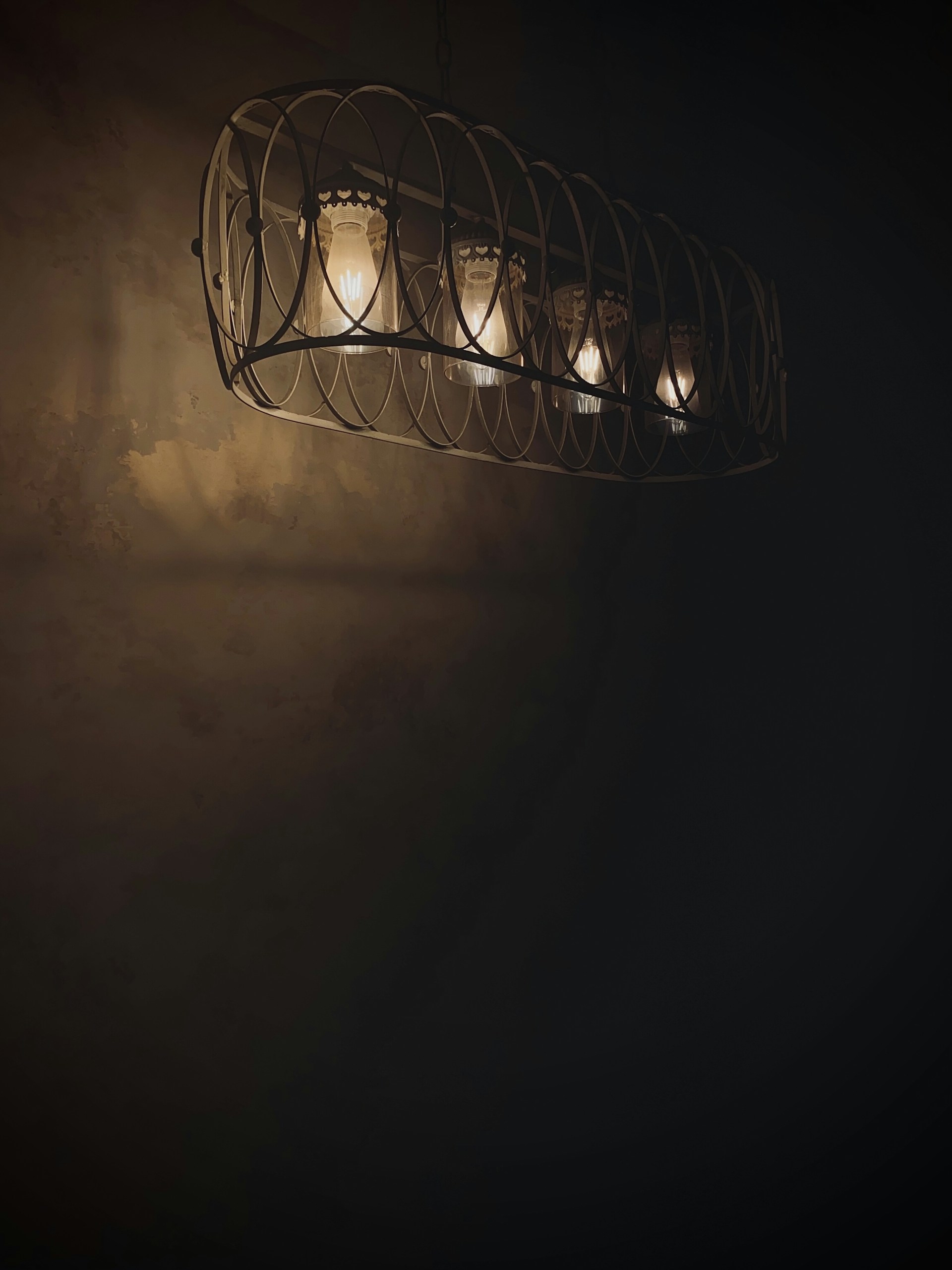 black metal frame pendant lamp
