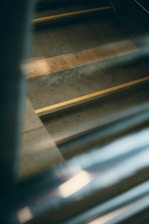 Close-up of anti-slip tapes applied on stairs