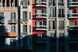 red white and blue concrete building