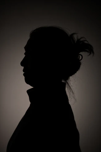 silhouette of person with black hair
