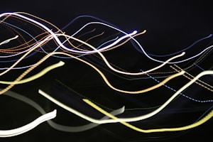 white and blue light streaks