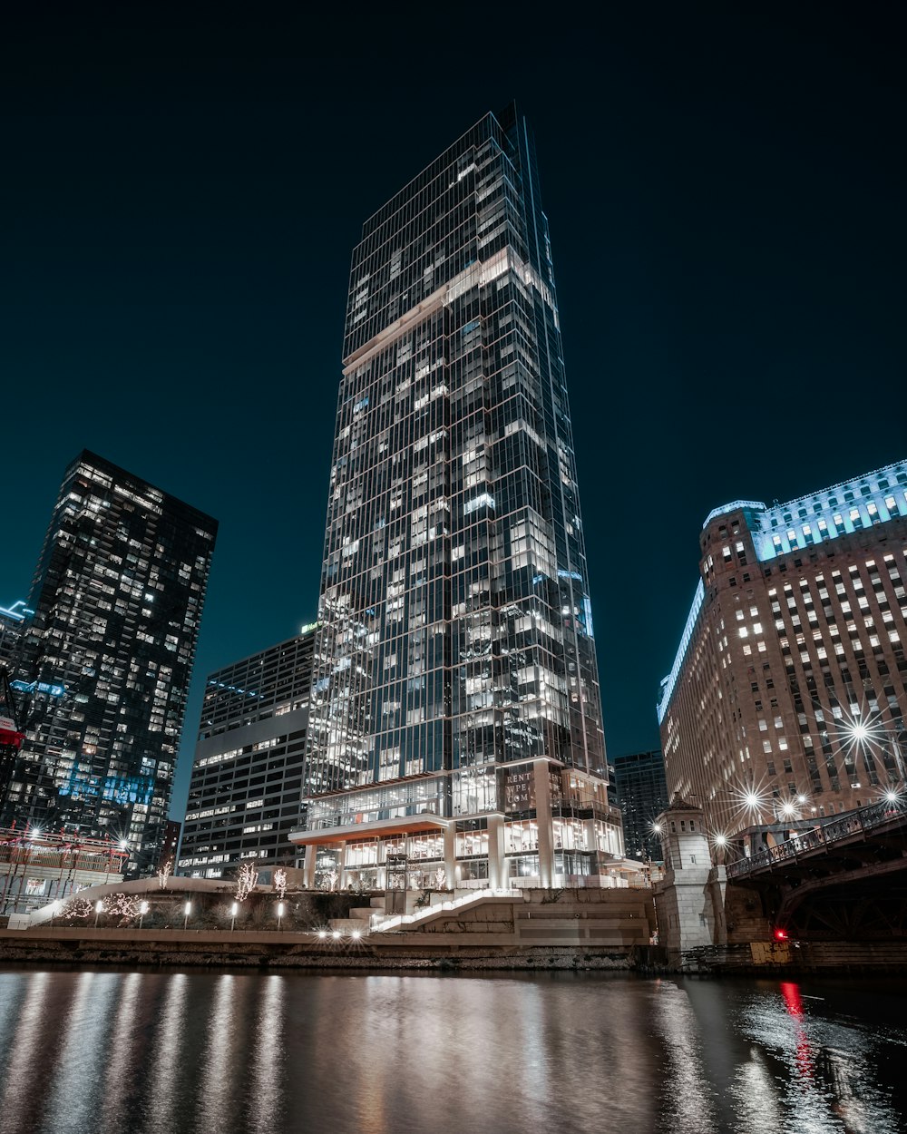 city buildings during night time