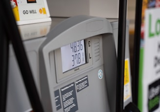 a close up of a gas pump at a gas station