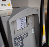 a close up of a gas pump at a gas station