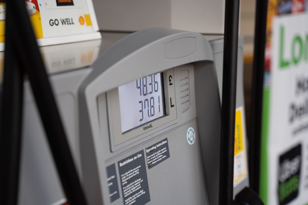 a close up of a gas pump at a gas station