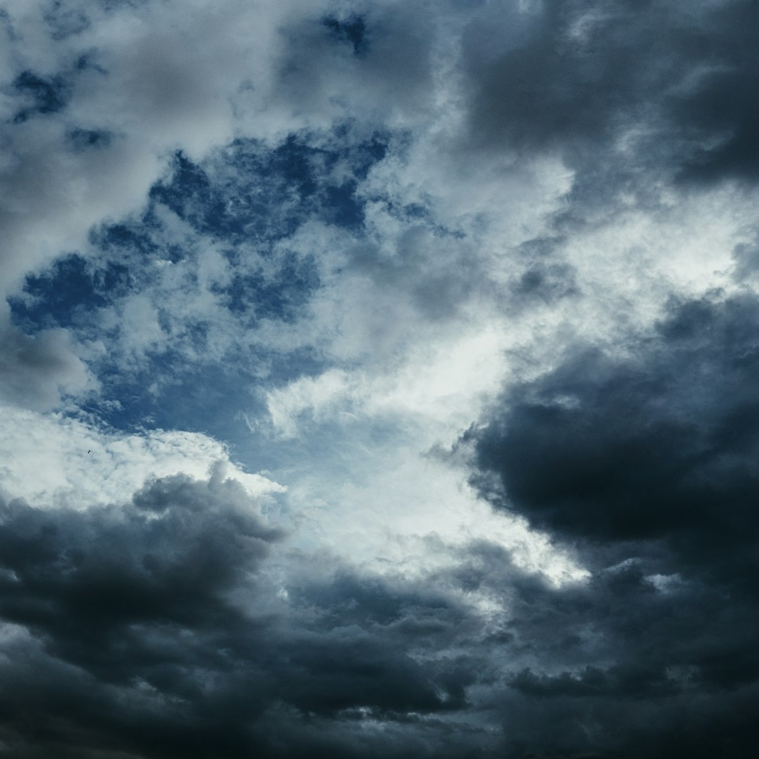 white clouds and blue sky