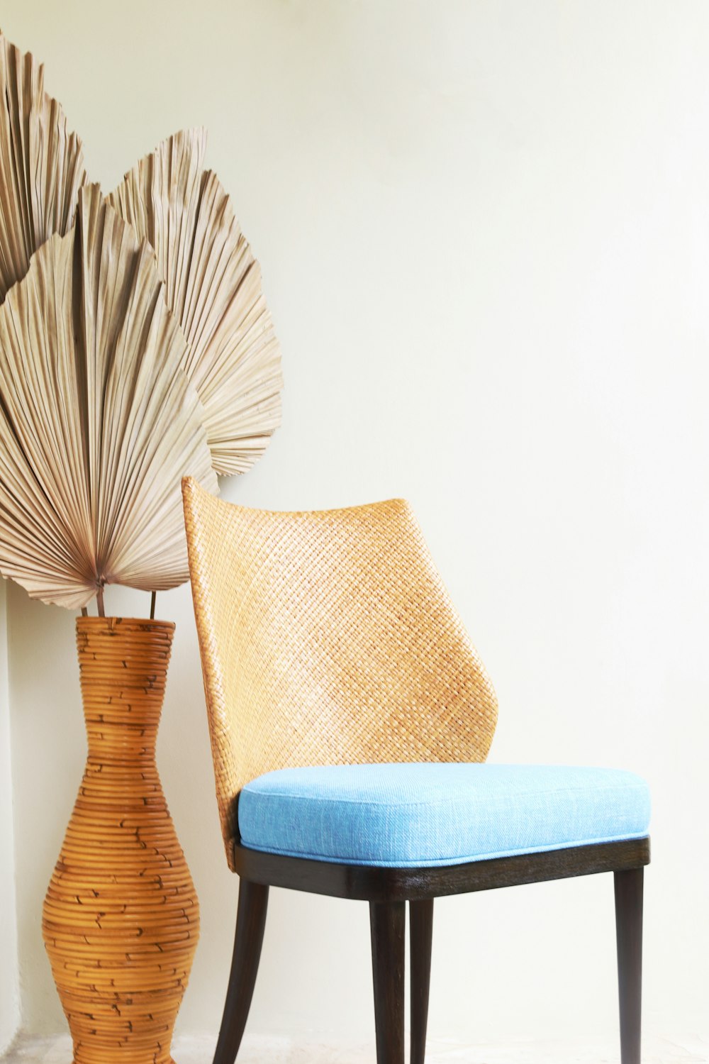 white and brown wooden chair