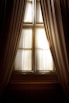 white window curtain on window