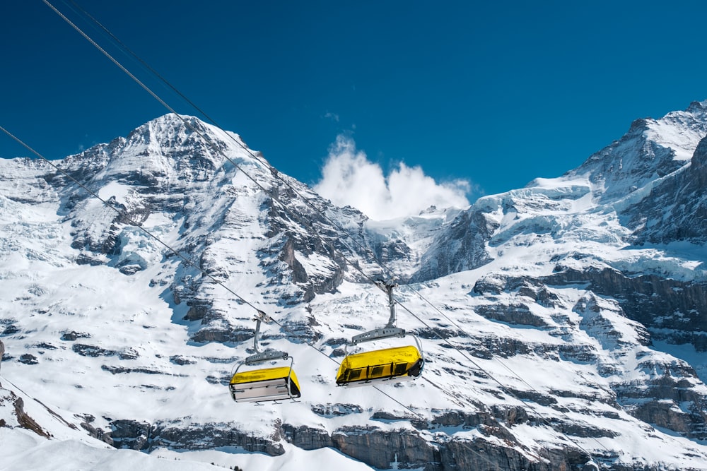 yellow car on snow covered ground during daytime