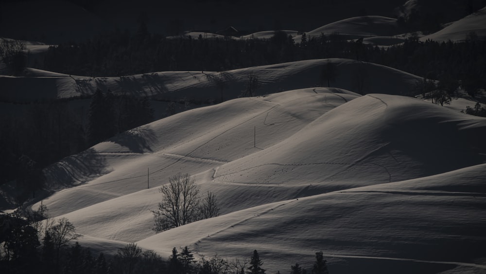 aerial view of snow covered field during daytime