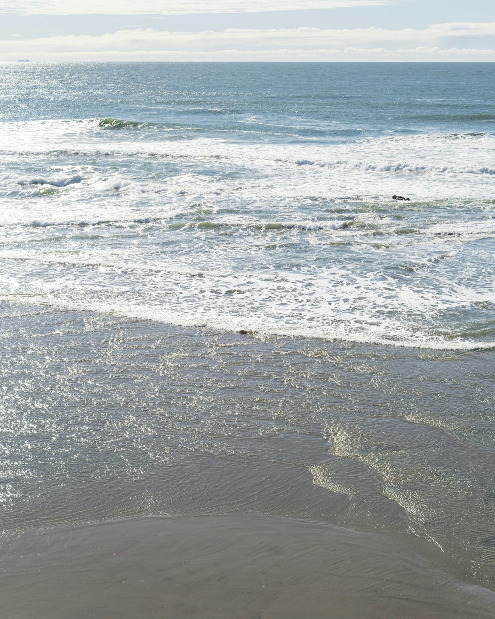 Les vagues de la mer s’écrasent sur le rivage pendant la journée